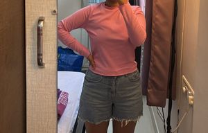 🎀Pink ribbed full-sleeve top 🎀