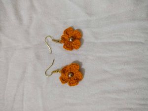 Flower Handmade Woollen Earrings