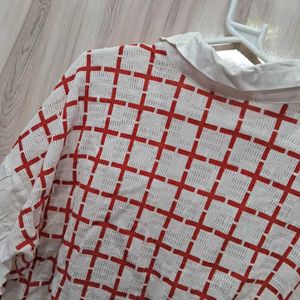 Red-White Shirt Top