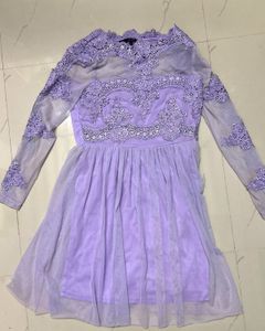 Elegant Lavender Lace Dress