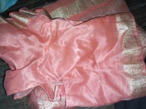 Peach Saree with Gold Detailing