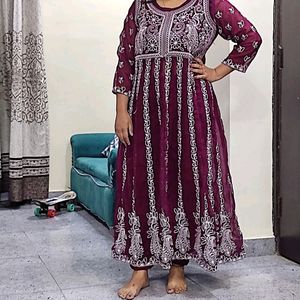 Anarkali Chickenkari Kurti