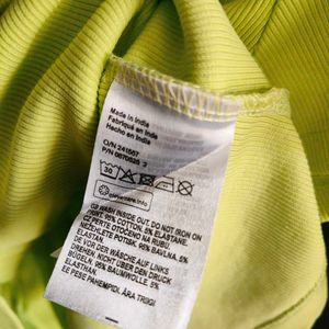 Yellow Ribbed Crop Tee – H&amp;M Divided (Size S)
