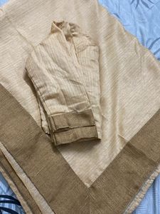 Light Beige / Tan Color Saree With Blouse