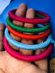 Colorful Thread Bangles - Set of 5