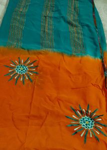 Dual Tone Embroidered Saree
