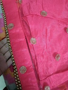 Pink Embellished fish cut Palazzo Pants