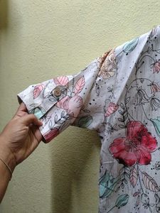 White Floral Kurtha