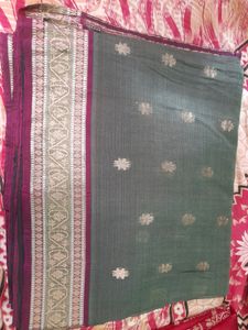 Women Green Color Fancy Cotton Saree