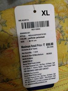 Yellow Floral Print Kurti