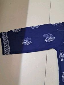Elegant Navy Blue Chikankari Kurti