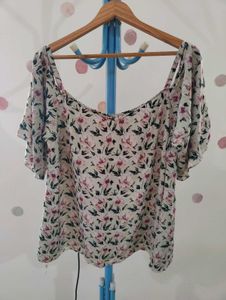 Floral Flutter Sleeve Top