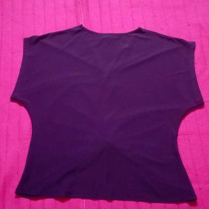 Elegant Purple Knot-Front Top