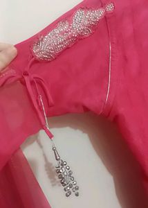 Elegant Pink net frock set