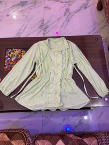 Mint Green Button-Down Top