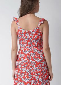 FOREVER 21 Coral Printed A-Line Dress