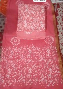 Pink Printed Unstitched Wax Batick Set 650per Suit