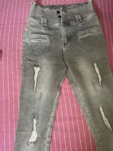 Distressed High-Waisted Jeans