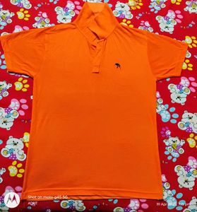 Cotton T-Shirt For Men-Orange 🟠 (Round-Neck)