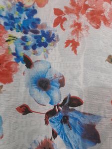 Black Multicolor Flowers Transparent Top