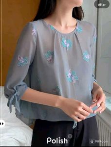 New With Tag Lavender Flower Print Korean Top