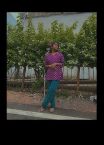 Purple Printed Kurti Top