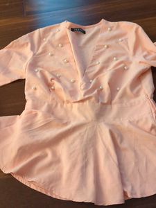 Peach Pearl Embellished Top