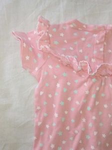 Cute Baby Girl Romper – Pink with Stars &amp; Hearts