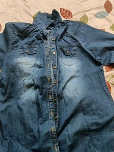 New Beautiful Kurta With Denim Shirt