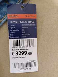 Bene Kleed Light Wash Cargo Jeans, 30 Size