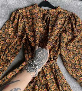 Topshop Disty Floral Print Long Sleeve Playsuit