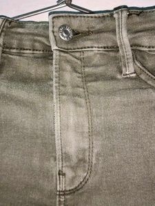 Studded Olive Green Skinny Jeans