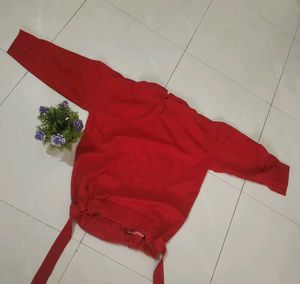 Red Blouson Top For Ladies And Girls