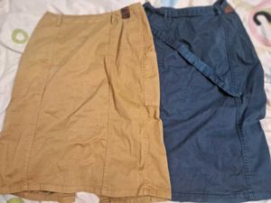 Beige &amp; Dark Blue Skirt Combo