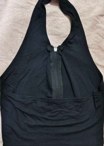 Black Sleeveless halter neck Top