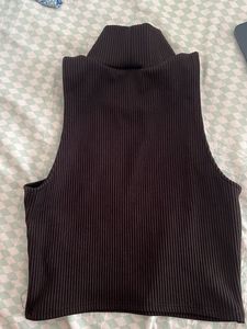 Chic Ribbed Mock Neck Top