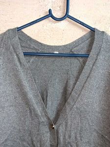 Winter Fashion Cardigan Woolen Sweater Grey