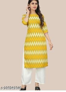 Pink, Yellow &amp; Red Printed Kurti