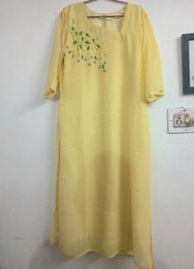 Embroidery Design Yellow Kurta💛