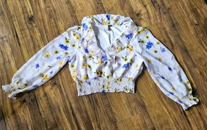 Floral Ruffle Crop Top