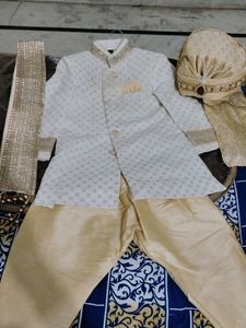 Full sherwani set for baby boy including mala