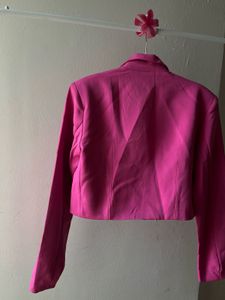 Fuschia PINK Single Breasted Cropped Blazer