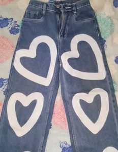 Heart Pattern Jeans
