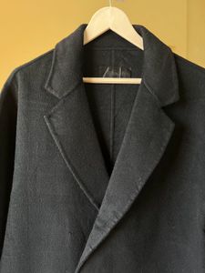 Classic Black Wool Blend handmade Overcoat