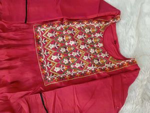 Red Embroidered Dress