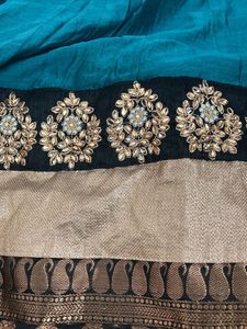 Teal N Black Anarkali Kurta