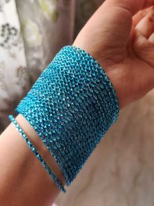 Set Of 24 Shinny Blue Bangles