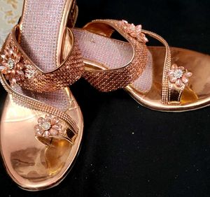 Elegant Toe Ring Flats - Rose Gold