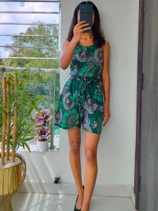 Green Printed Jumpsuit