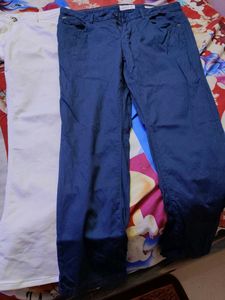 Men White And Blue Jeans Combo Of 2